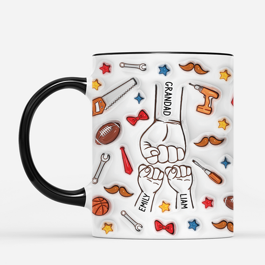 4651MUK2 3d printing effect personalised fist bump with daddy mug 4651M5I5B