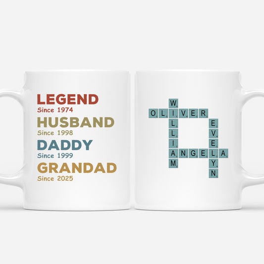4664MUK1 personalized crossword gifts legend husband dad grandpa mug 4664M3L5B