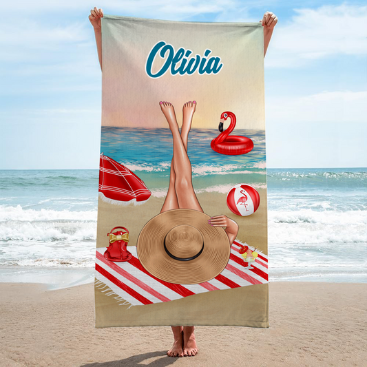 4679BUS2 personalized name beach towels_ summer holiday gifts for her 4679B5H5A