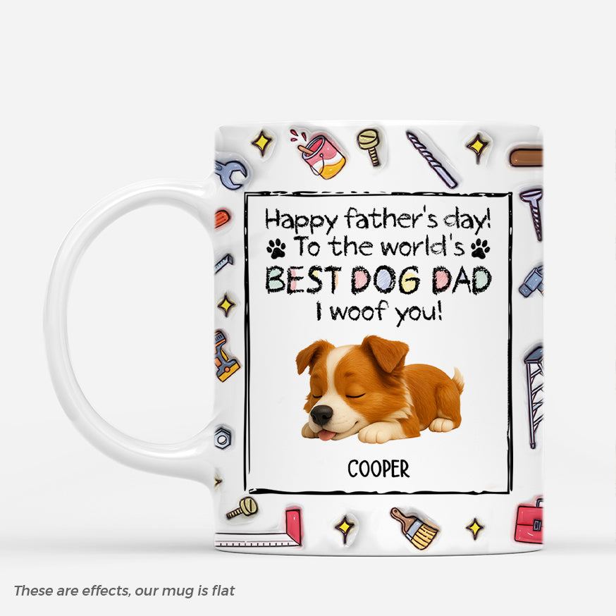 4718MUS1 3d printing effect personalized fathers day mugs unique dog dad gifts 4718M