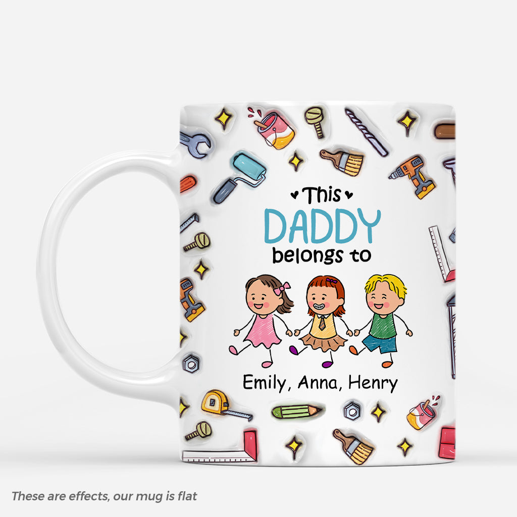 4732MUS1 3d printing effect custom dad gifts this dad belongs to mug 4732M