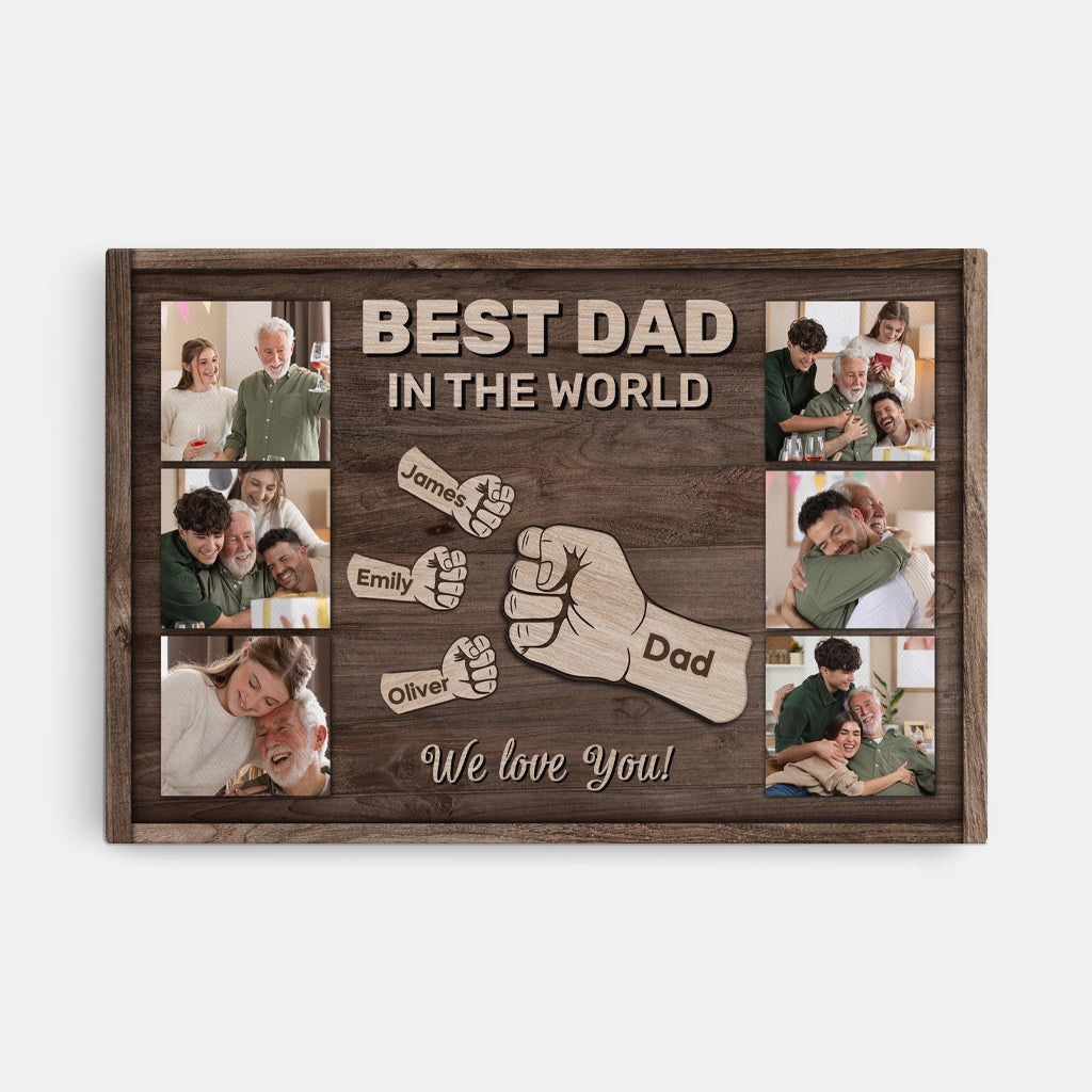 4739CUS1 custom fathers day canvas with pictures best dad in the world_ 4739C36AB