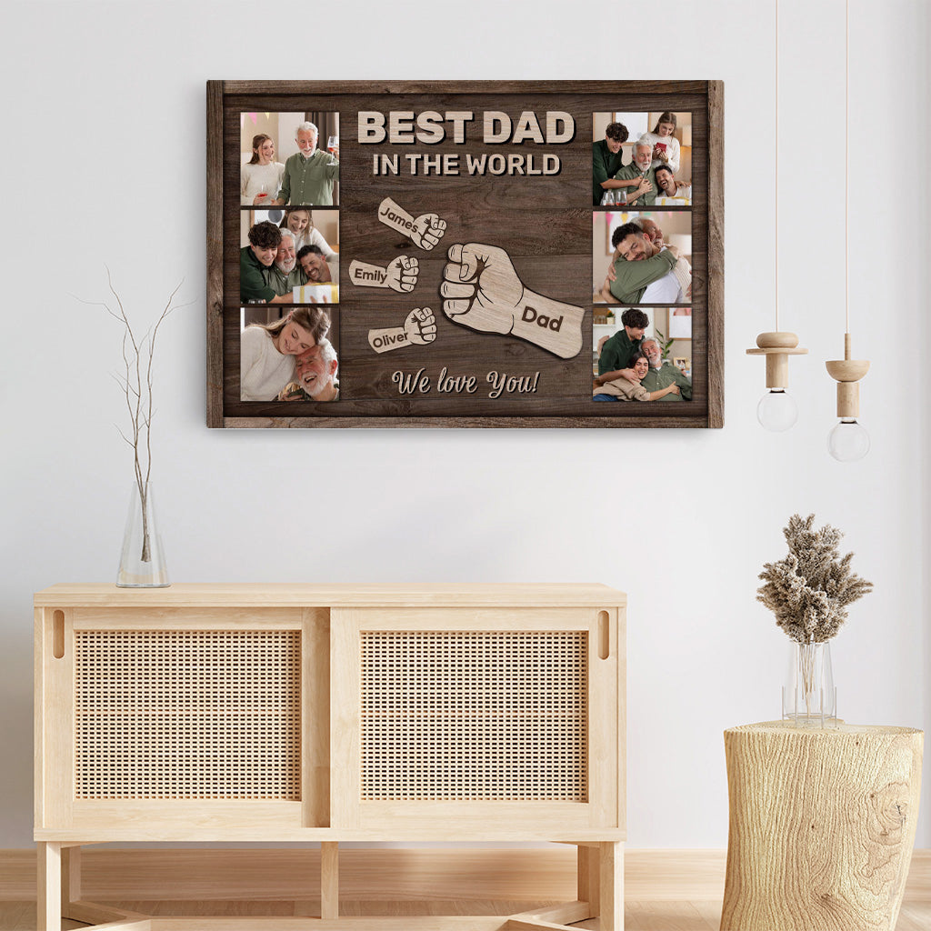 4739CUS3 custom fathers day canvas with pictures best dad in the world_ 4739C36AB
