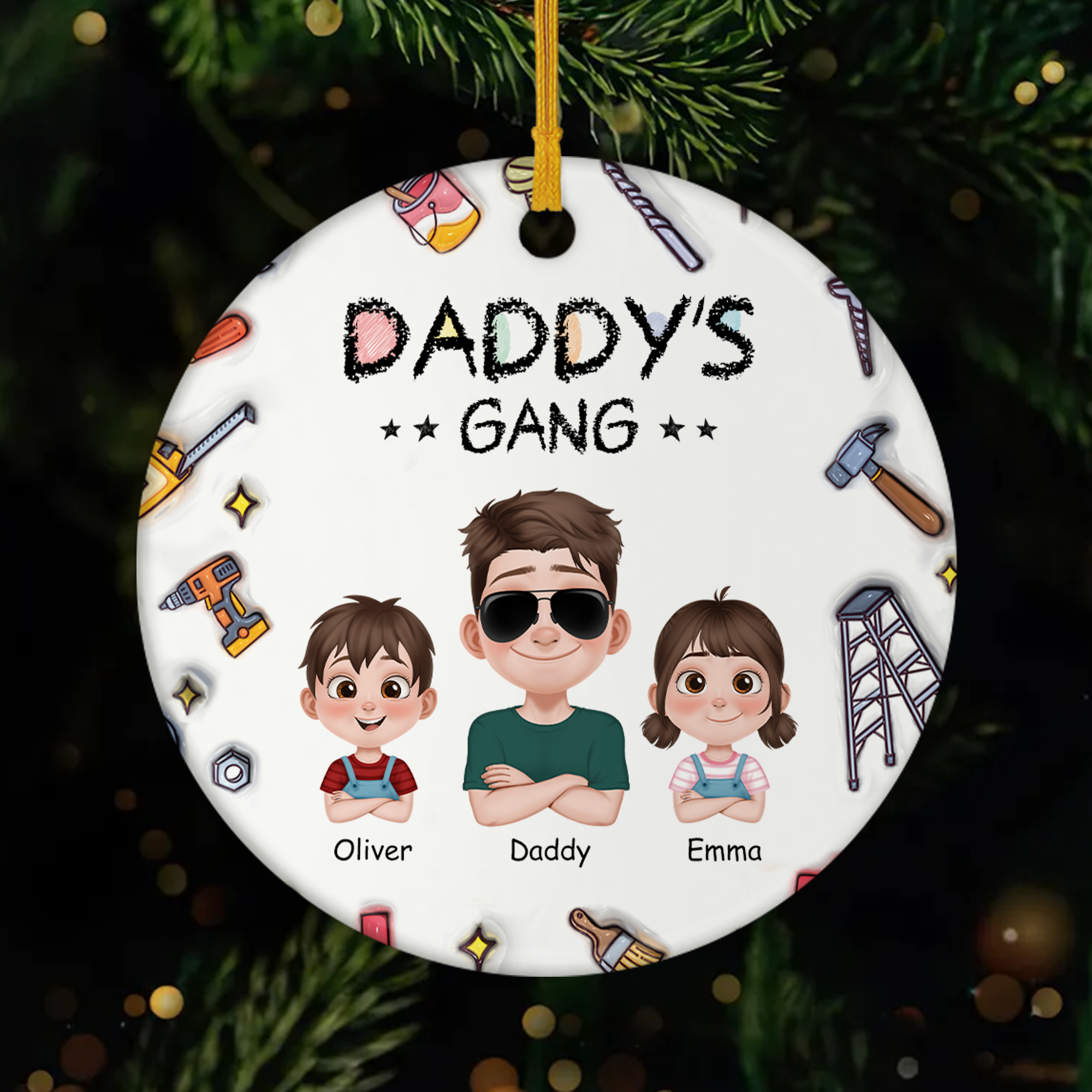 4785OUS1 3d printing effect personalized dad gifts ceramic christmas ornaments 4785OKT0B