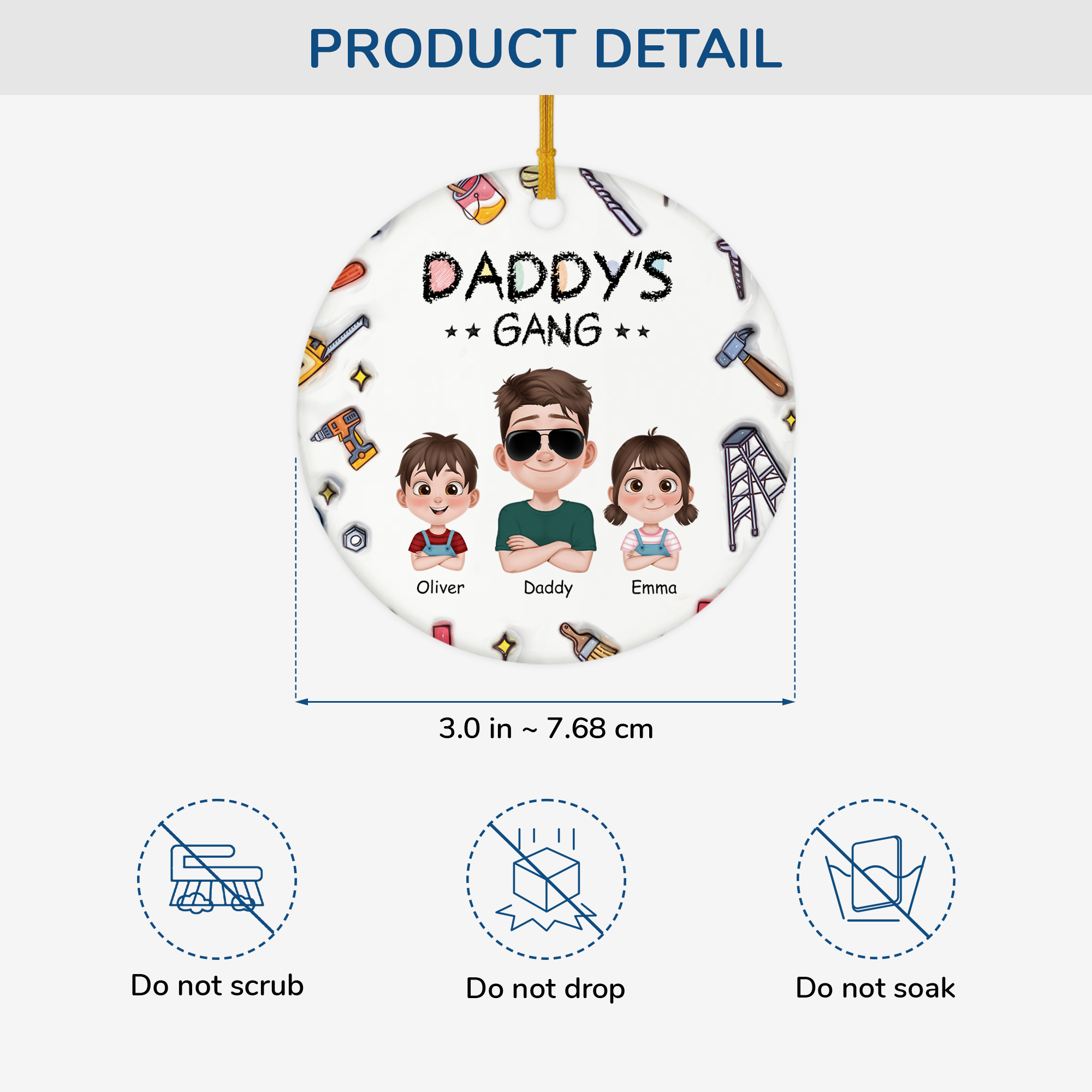 4785OUS3 3d printing effect personalized dad gifts ceramic christmas ornaments 4785OKT0B