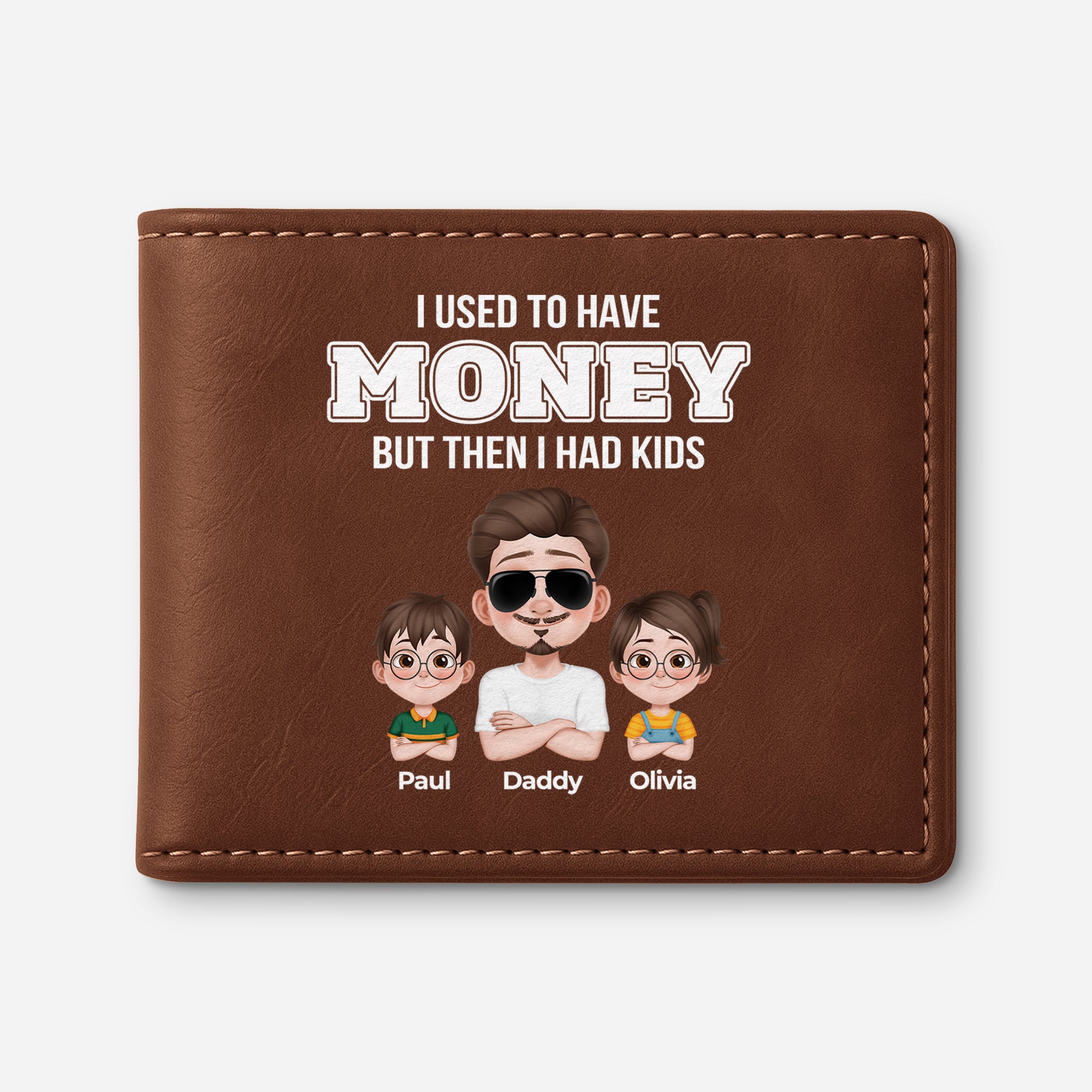 4790JUK1 personalised funny had money now kids leather wallet 4790J5I0B
