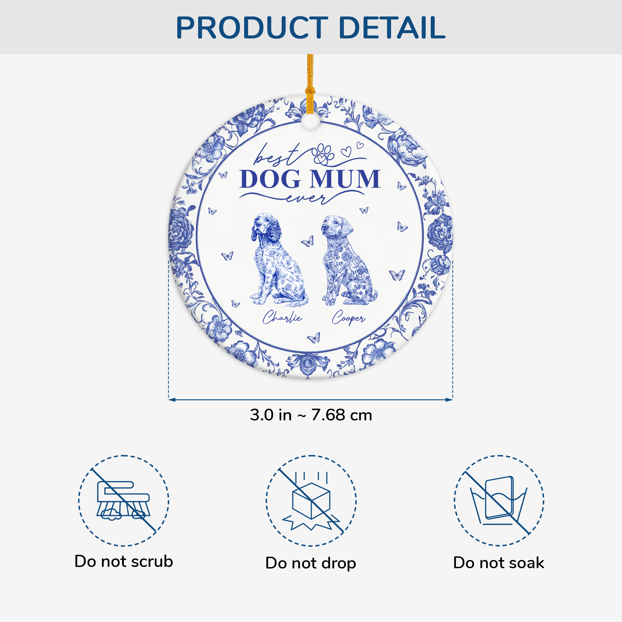 4803UK3 custom christmas gifts for dog lovers ceramic dog ornaments_ 4803