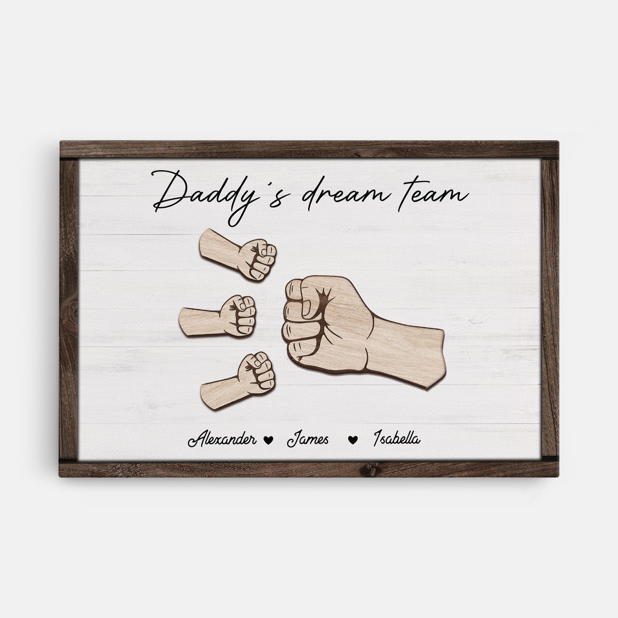 4815CUS1 personalized gifts for dads daddys dream team wooden canvas 4815C6Q5B_1648d5bf 8038 4feb 85b1 f6010927dc09