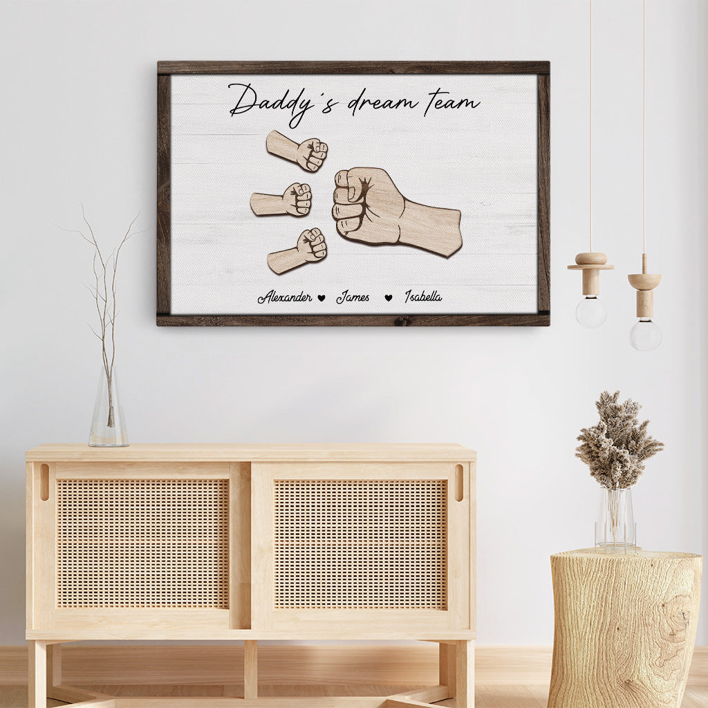 4815CUS3 personalized gifts for dads daddys dream team wooden canvas 4815C6Q5B_ada6ce84 e2a2 4a9e aaf5 12576d458059