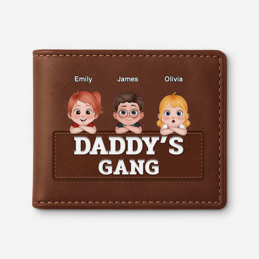 4822JUS1 personalized dad gift daddys gang leather wallet 4822J5MNB