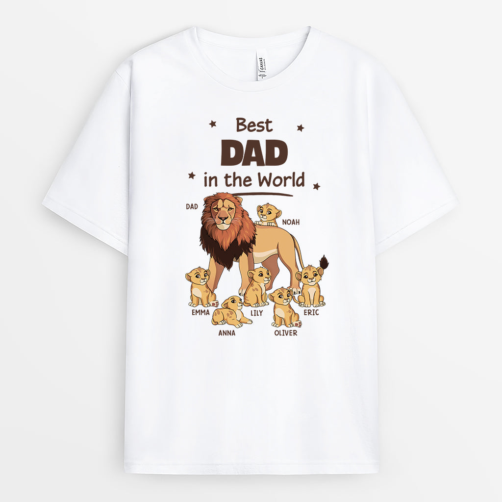 4829AUS1 personalized dad gifts best lion daddy in the world t shirt 4829A5L8B