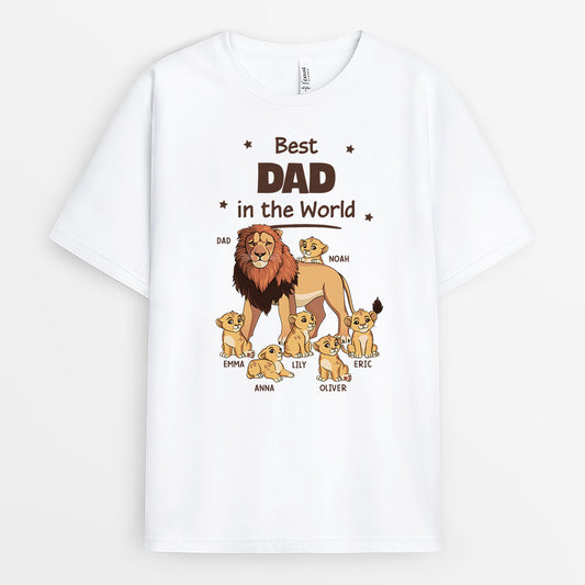4829AUS1 personalized dad gifts best lion daddy in the world t shirt 4829A5L8B