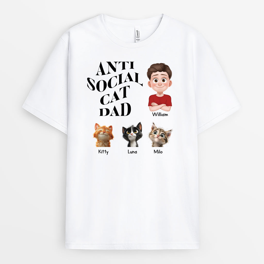 4830AUK1 personalized cat dad t shirt anti social cat apparel 4830AKYAD