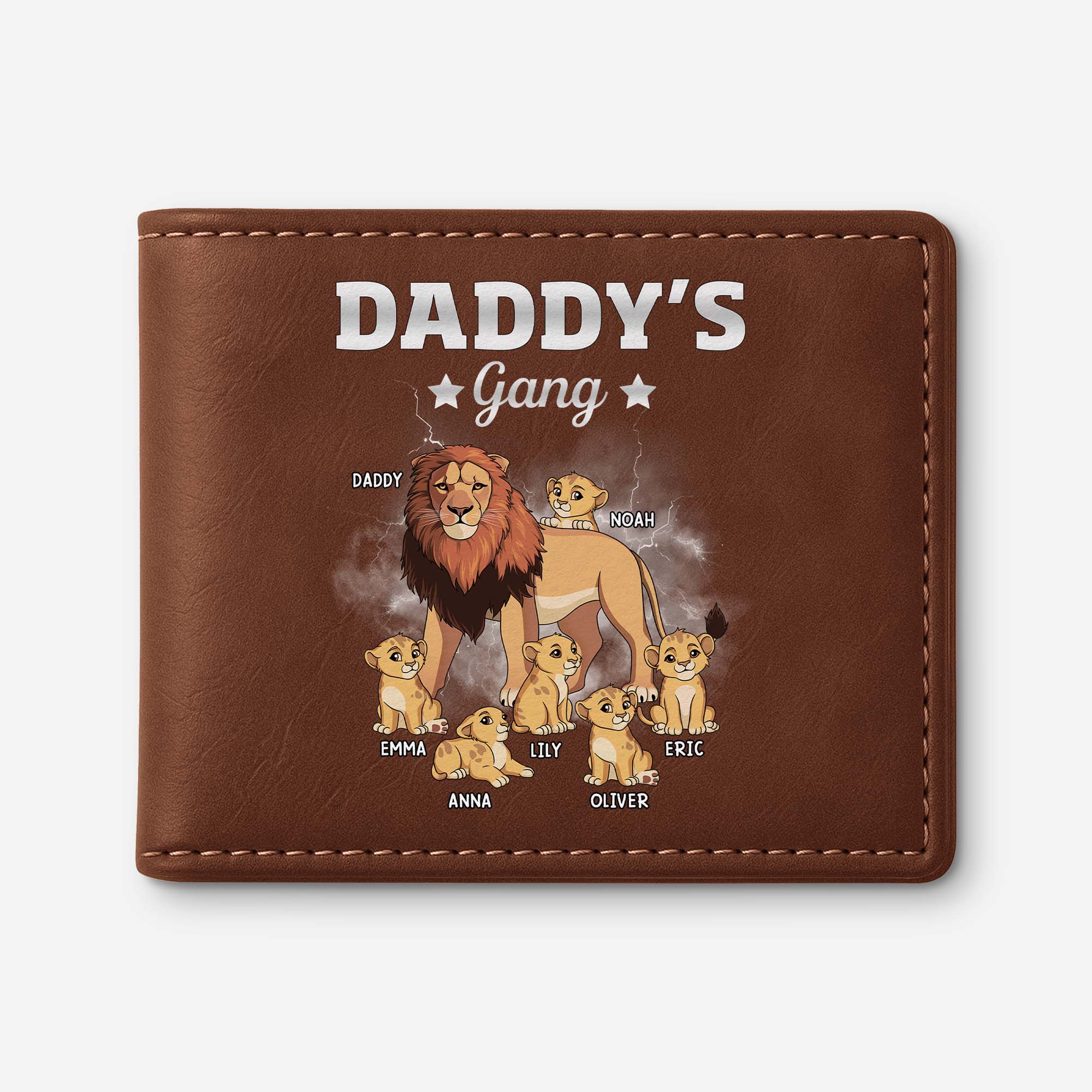 4836JUS1 custom dad leather wallets cool lion daddys gang wallet 4836JKL8B