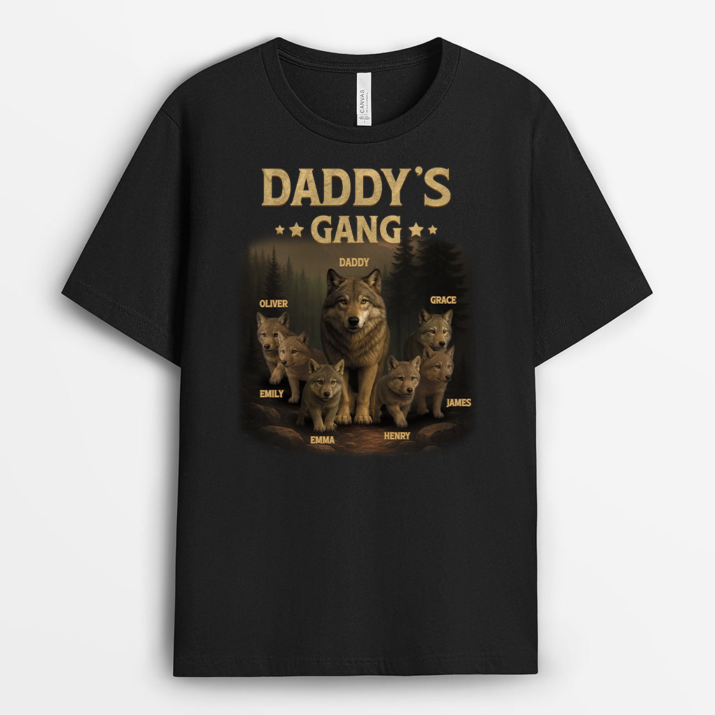 4847AUS1 personalized gifts for dad wolf daddys gang t shirt 4847A