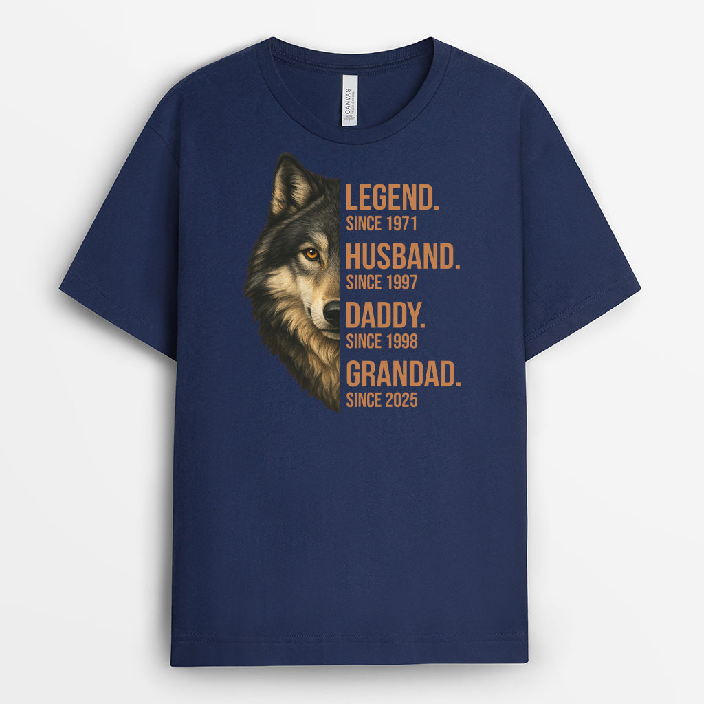 4848AUK2 personalized gifts for dad wolf daddy legend t shirt 4848AK8AB