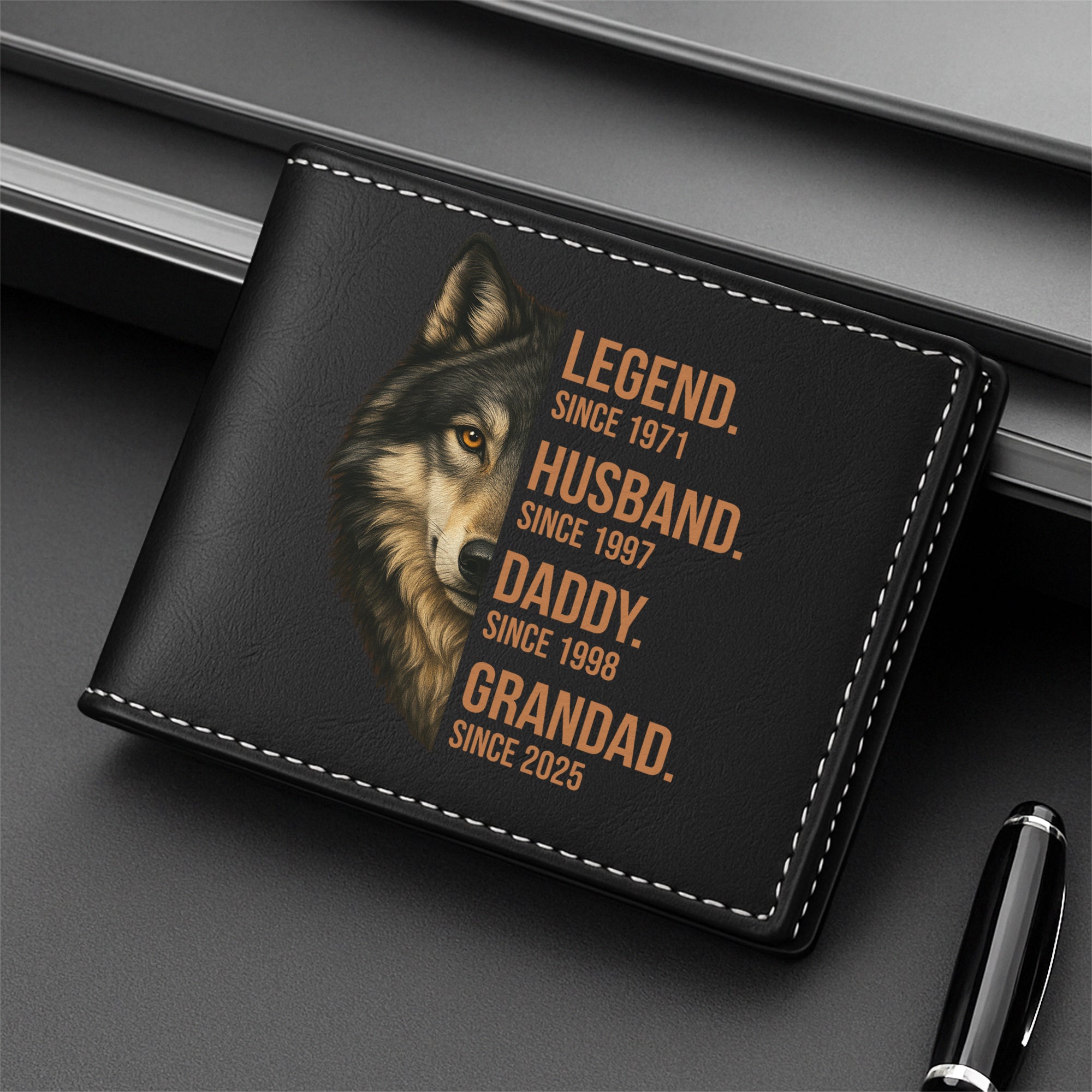 4848JUK2 personalized dad wallet unique gift for dad wolf wallet_ 4848JK8AB