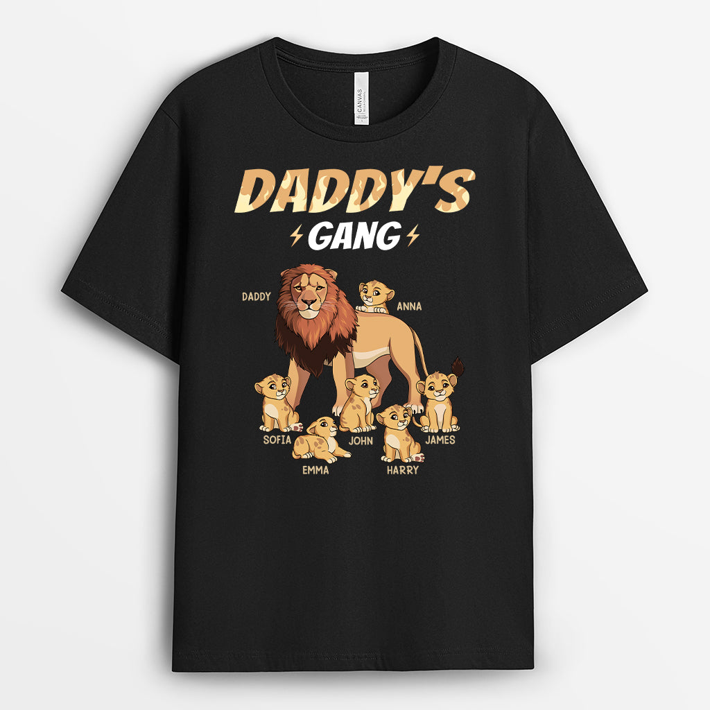 4858AUS1 personalized dad gifts lion daddys gang t shirt 4858AKL8B
