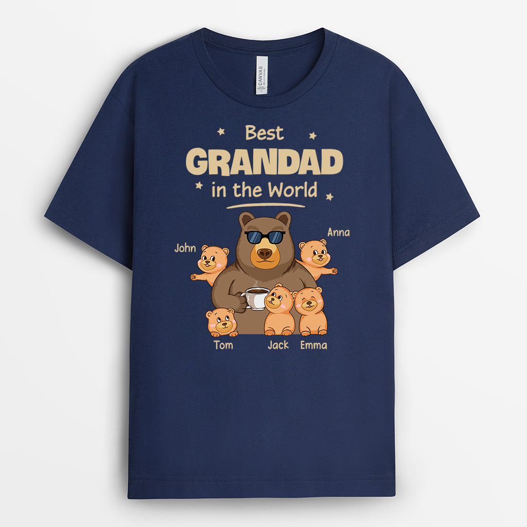 4863AUK2 personalized t shirt for dad best daddy bear in the world shirt 4863A8L8K