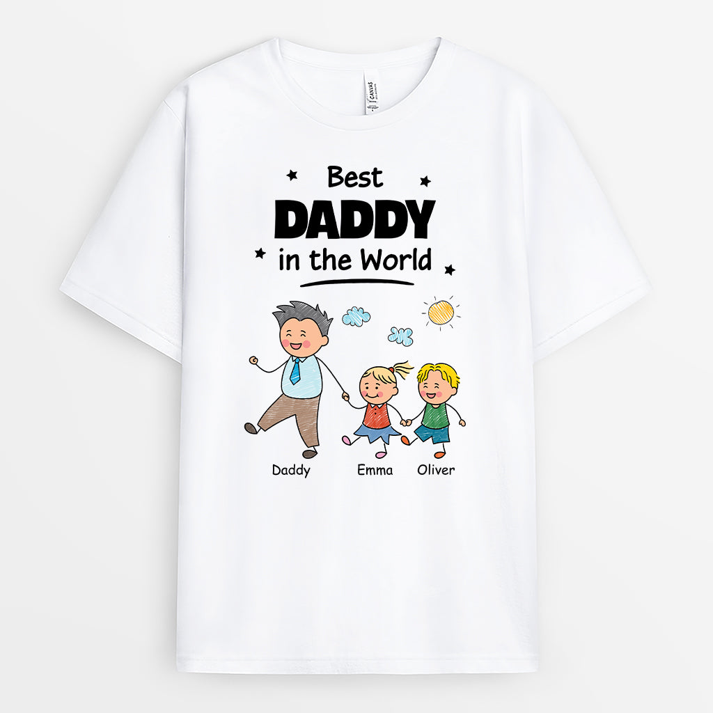 4904AUS1 personalized dad gifts the best daddy in the world t shirt 4904A