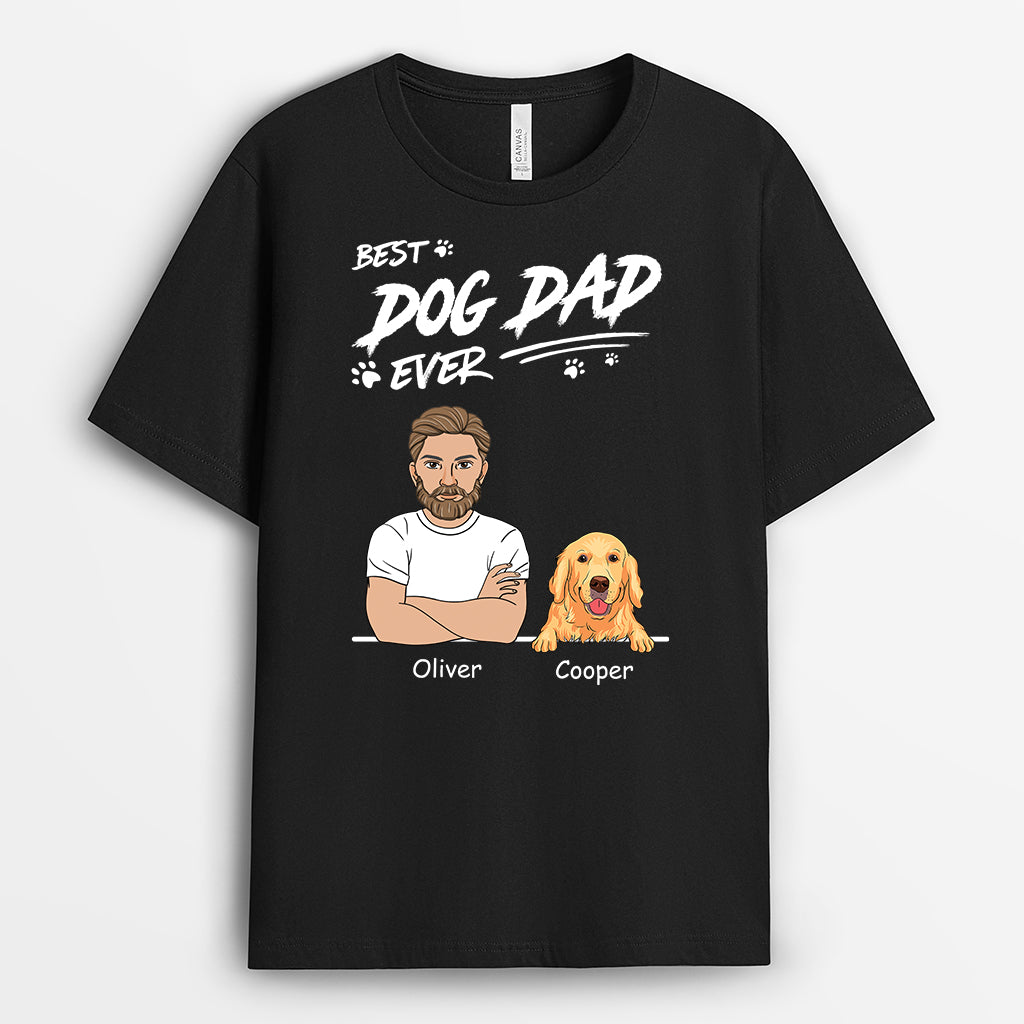 4906AUS1 personalized dog lover gift our best dog dad ever t shirt 4906A3Q8C