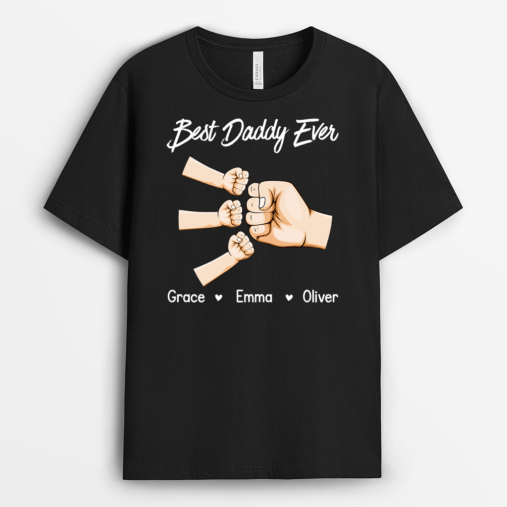 4912AUK1 personalised best daddy ever fist bump t shirt 4912A8I7B