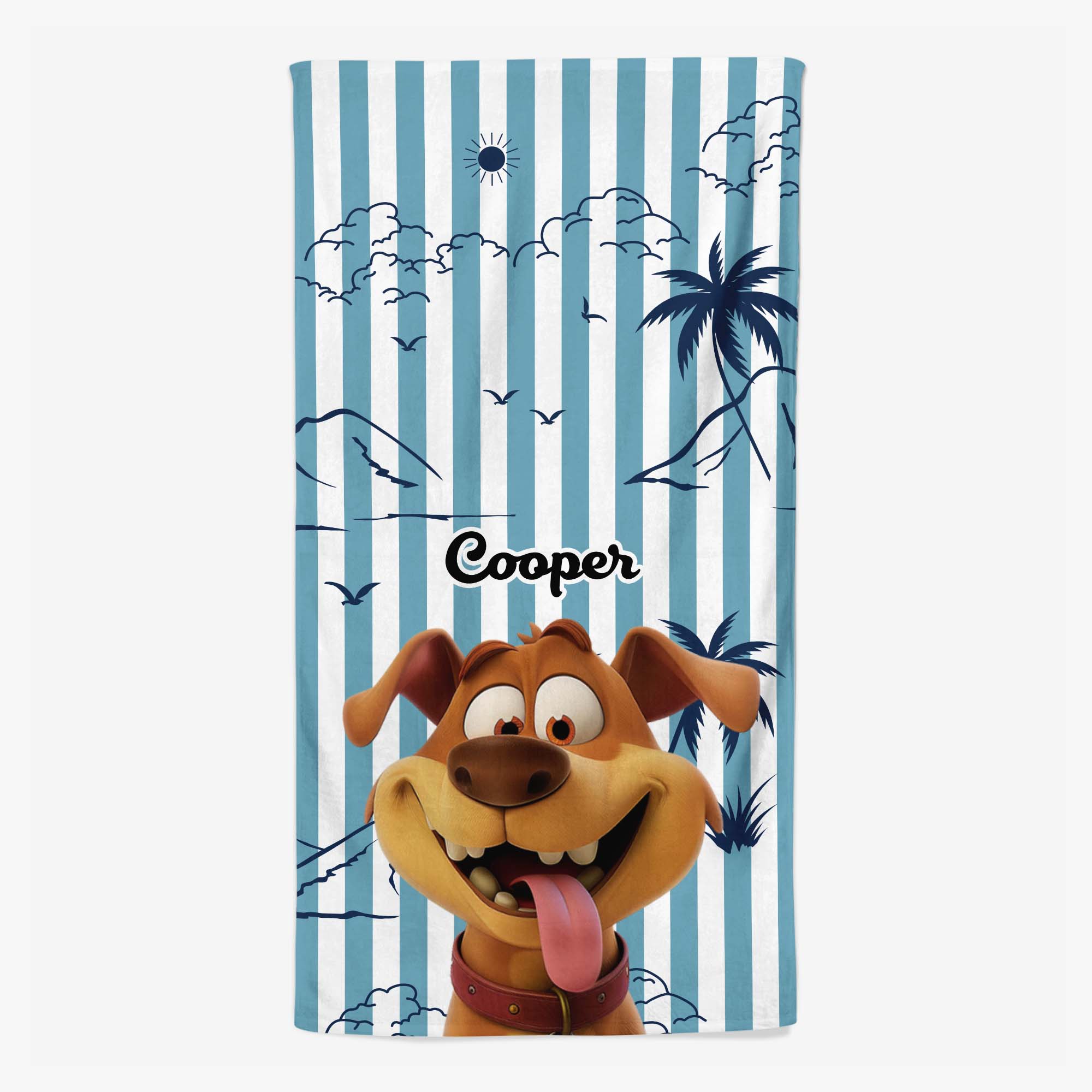 4928BUS1 personalized beach towels summer gifts for dog lovers 4928B