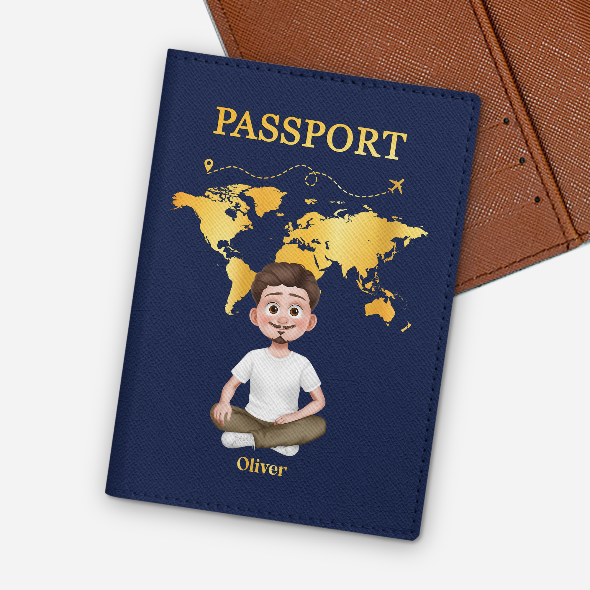4969OUS1 personalised travel gifts leather passport cover with names 4969O3H0B