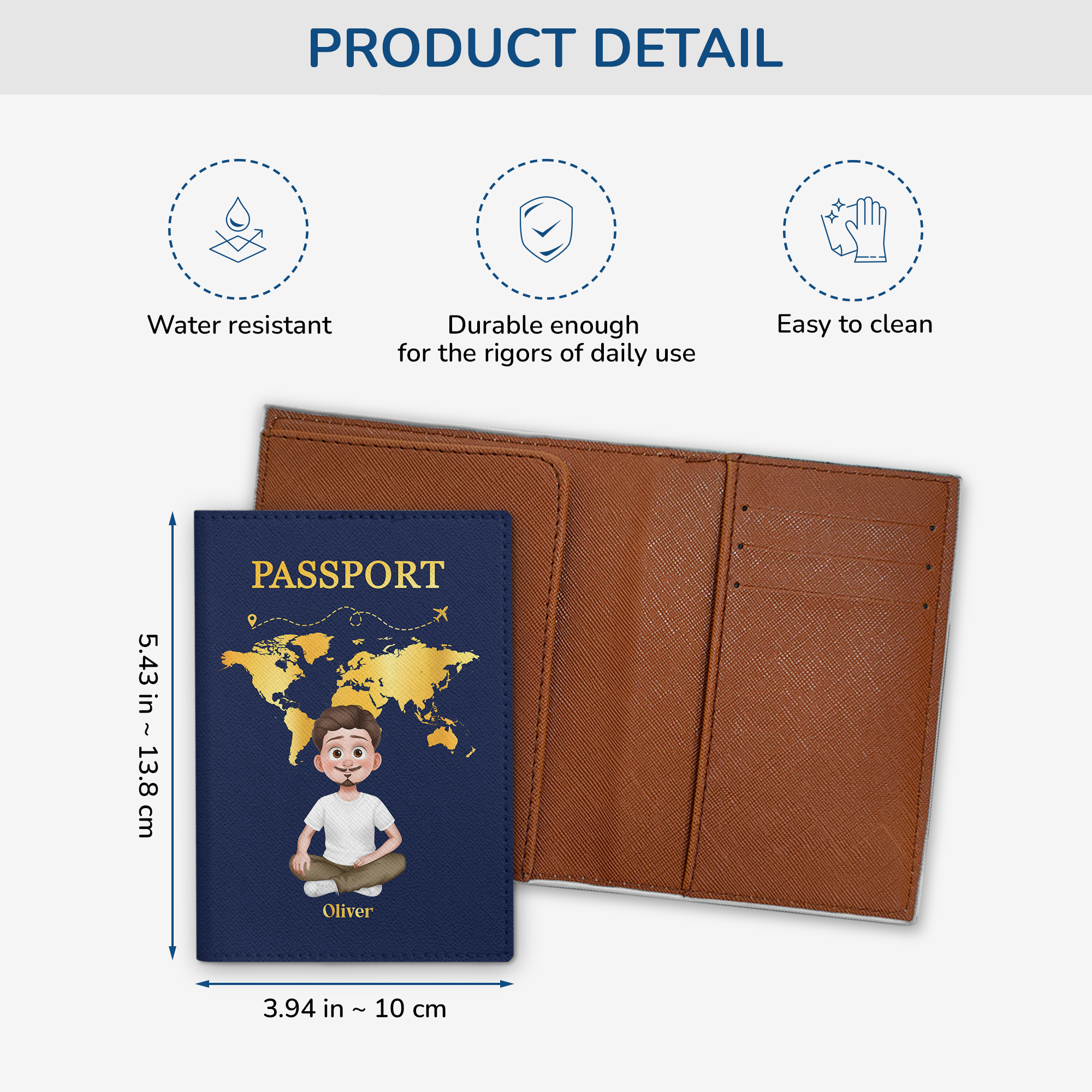 4969OUS3 personalised travel gifts leather passport cover with names 4969O3H0B