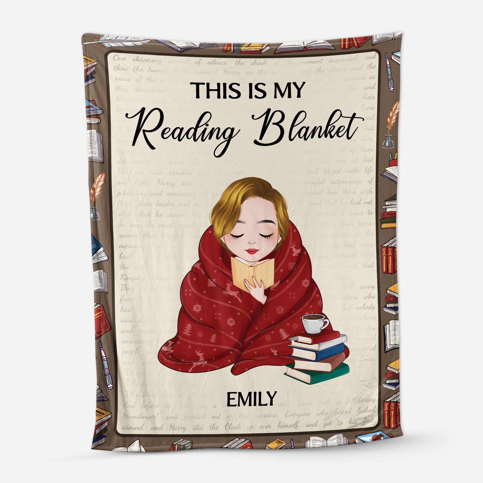 5012BUS1 personalized fleece blankets gifts for book lovers 5012B8LNA