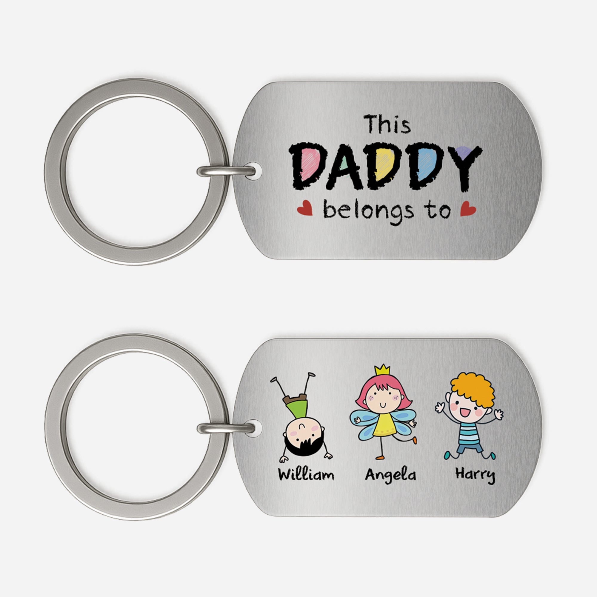 5024JUS1 Personalized Dad Gifts This Dad Belongs to Metal Keychain 5024J6HNB