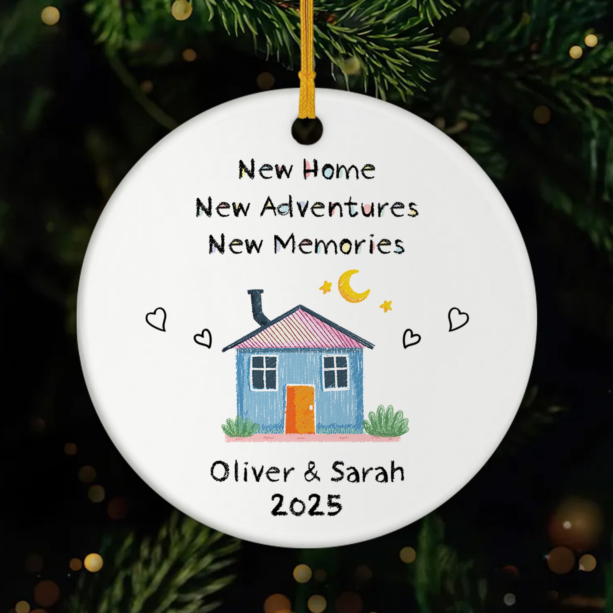 5038OUS1 personalized gifts for couples ceramic new home ornament 5038OTLNG