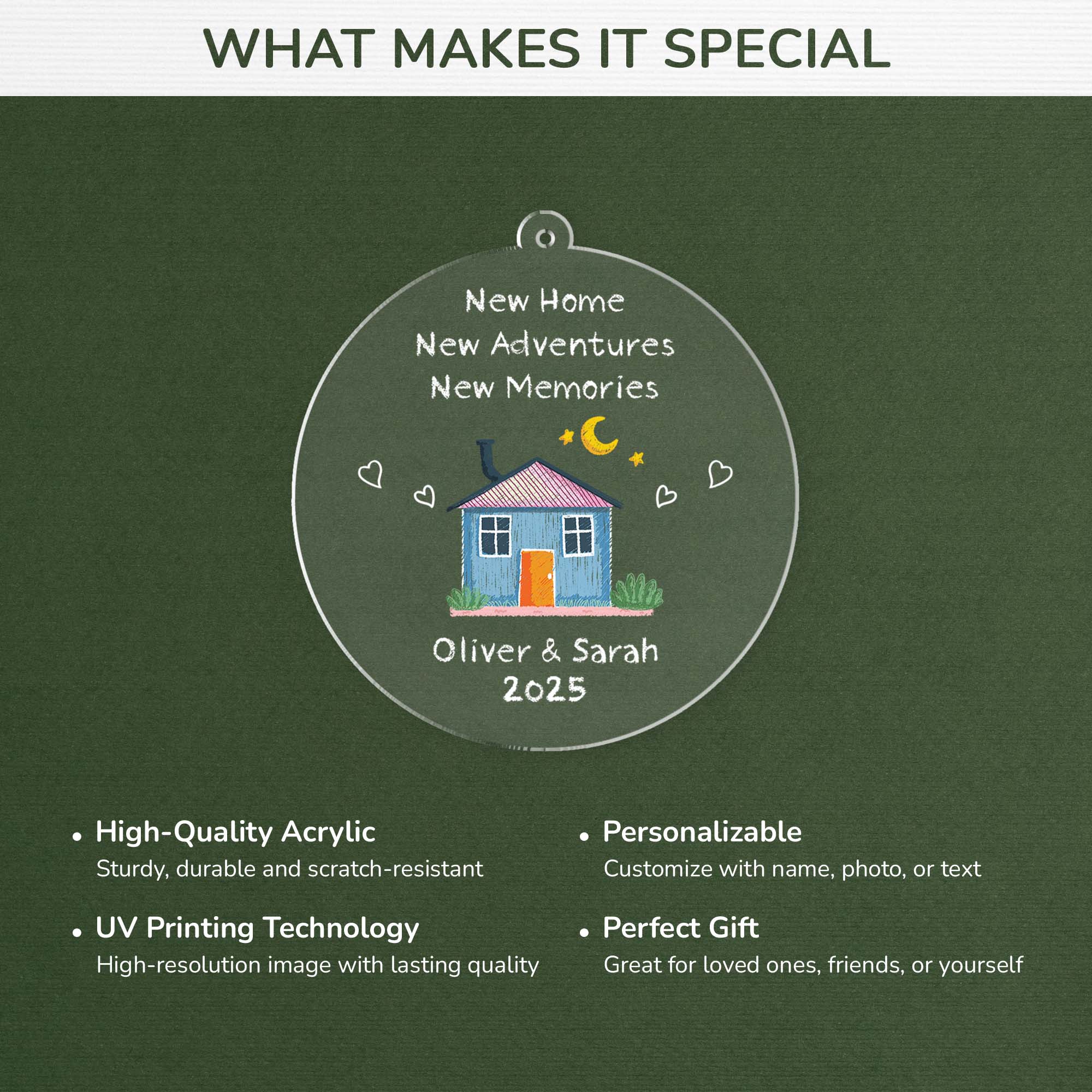 5038OUS4 personalized gifts for couples acrylic new home ornament 5038OTLNG