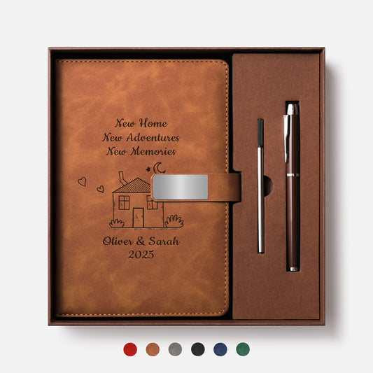 5039MUK1 personalised engraved leather notebook set for couples new home 5039motlng_4ef1b6fc 80fd 4f64 8902 19b32ec7da24