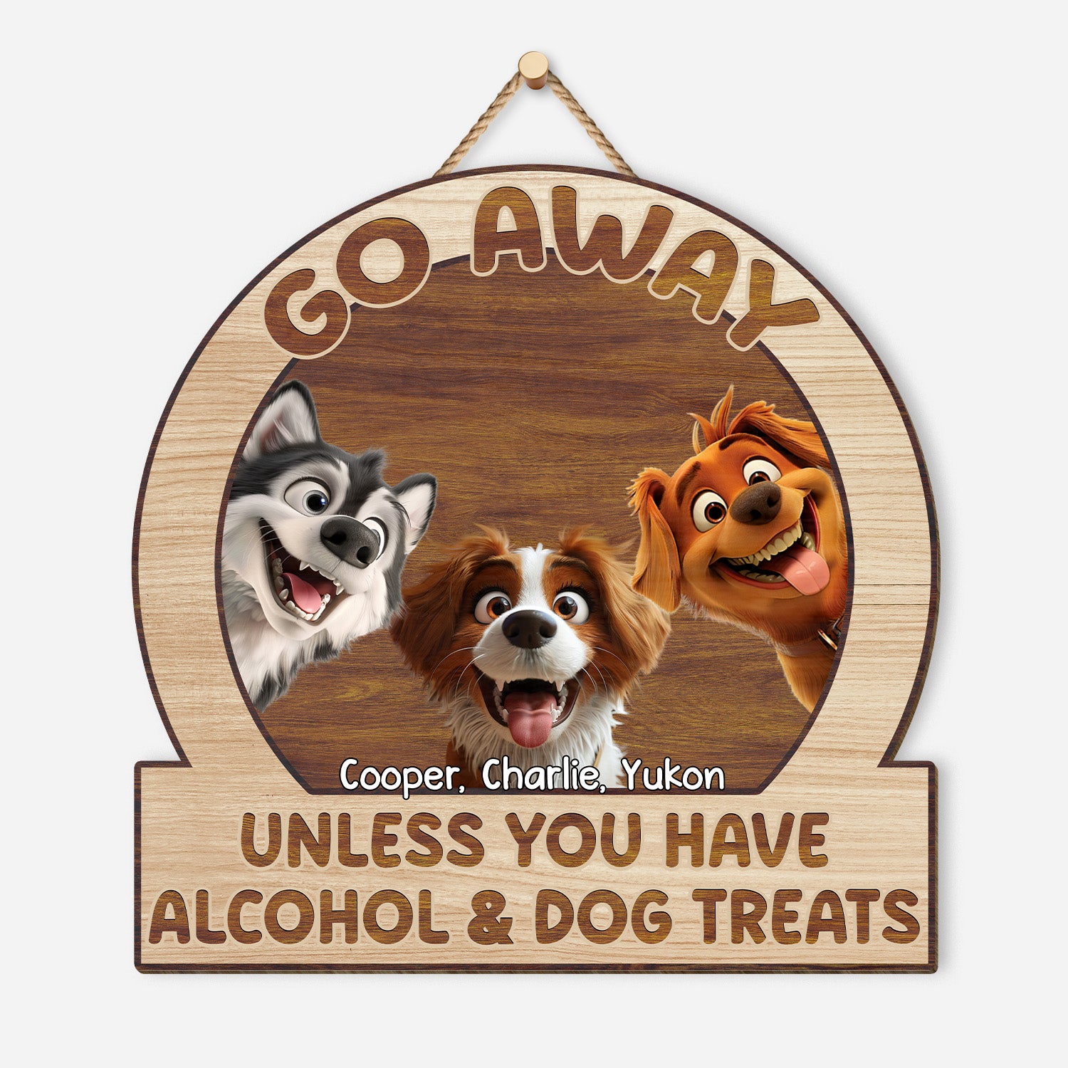 5044QUK1 custom go away wood sign_s funny gifts for dog owners 5044Q8YMC