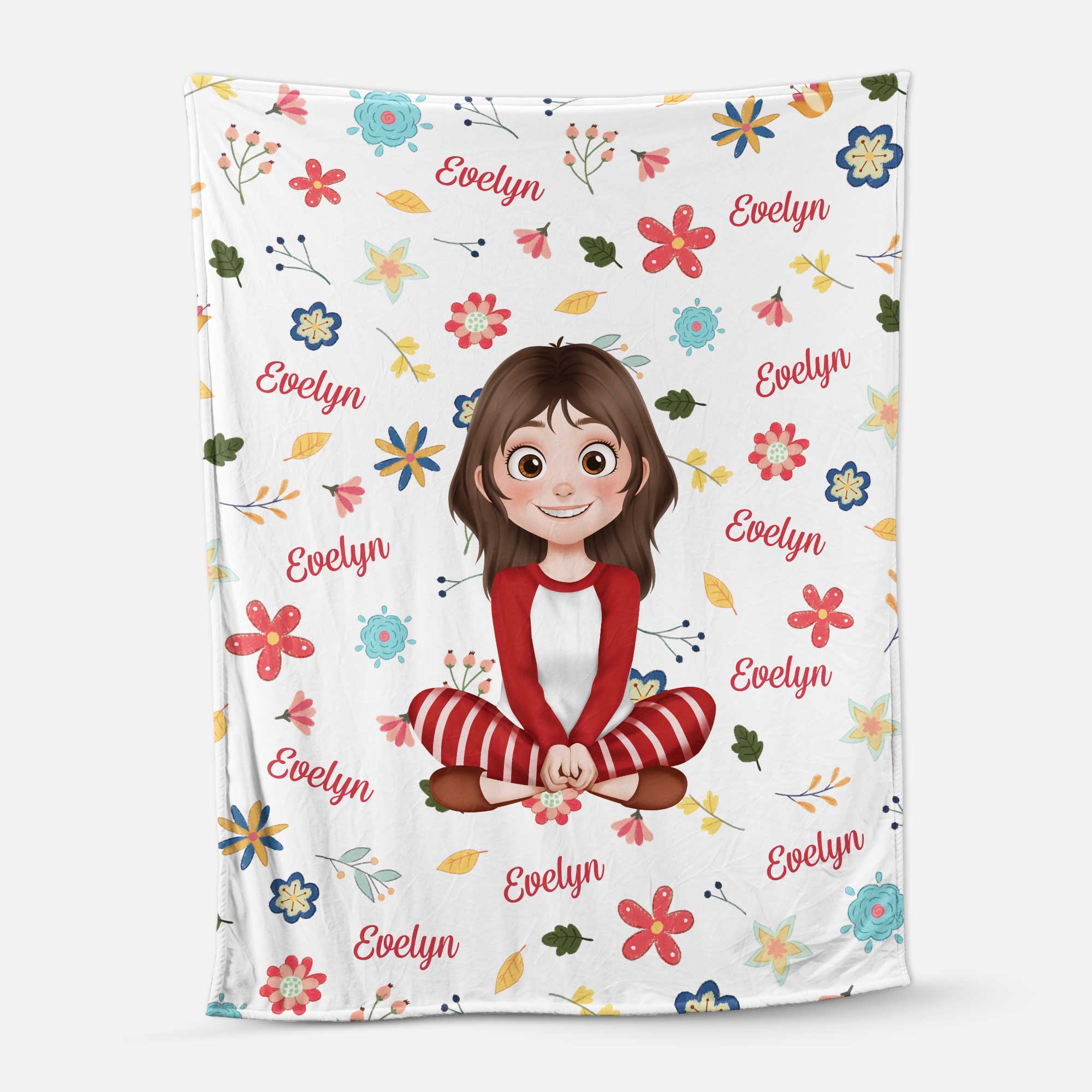 5048BUS1 personalized gifts for her floral fleece blankets_ 5048BTLAA