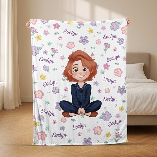 5048BUS2 personalized gifts for her floral fleece blankets_ 5048BTLAA