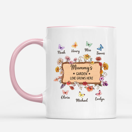 5056MUK2 personalised grannys garden love grows here mug for grandmamum_ 5056m8laa