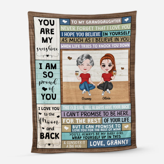 5058BUK1 personalized fleece blanket gift for granddaughter grandson 5058B6YNA