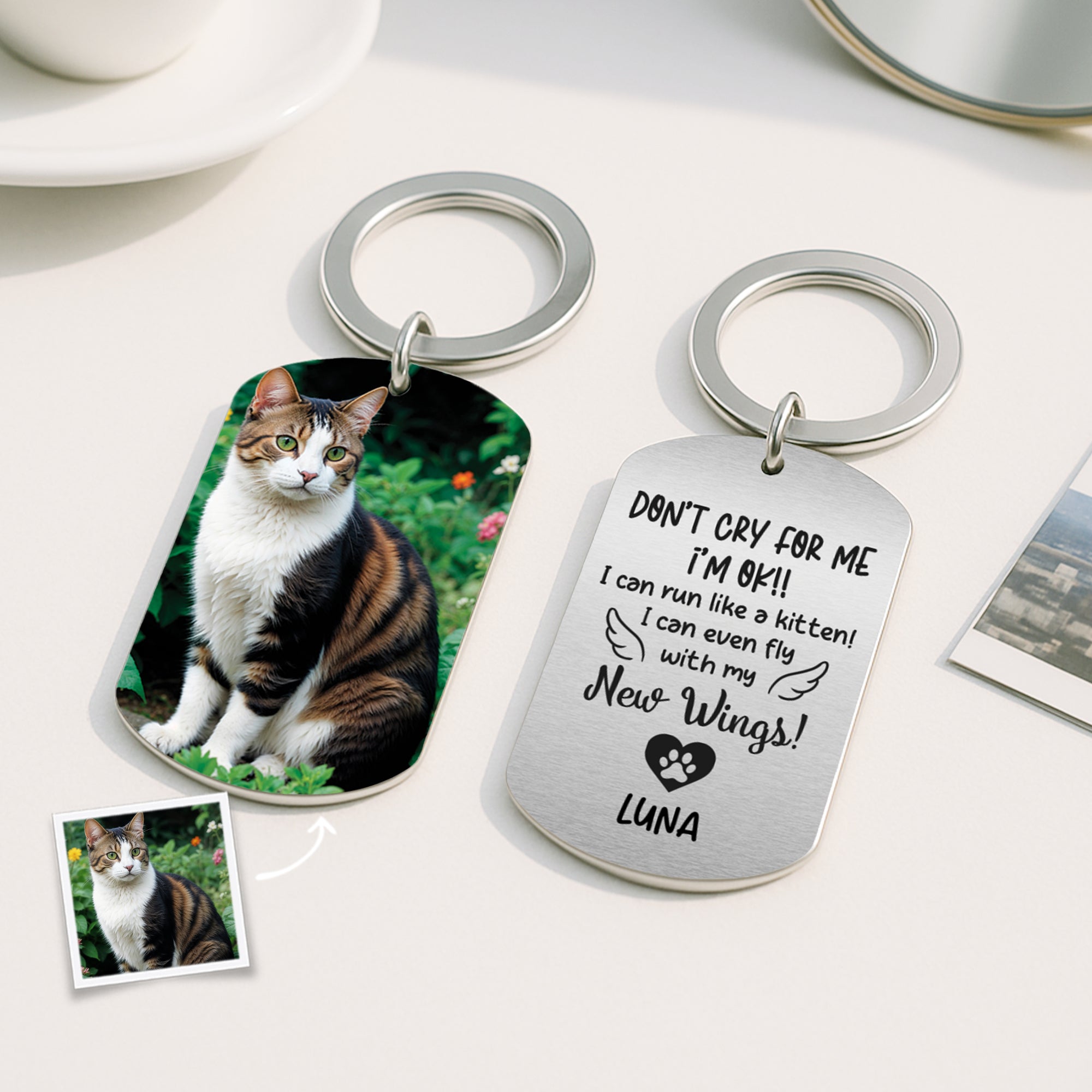 5065JUS2 personalized dog memorial gifts dont cry for me keychain 5065J6LND