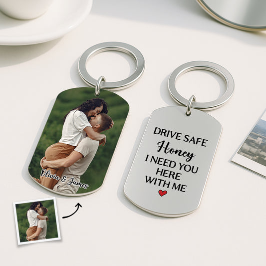 5067JUS2 personalized gifts for couples drive carefully keychain 5067J6MNG