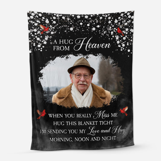 5068BUS1 personalized photo memorial gifts a hug from heaven blanket 5068B6QTA