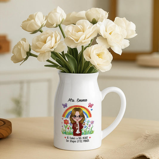 5080OUS2 personalized teacher vase it takes a big heart to shape little minds_ 5080O6HAA