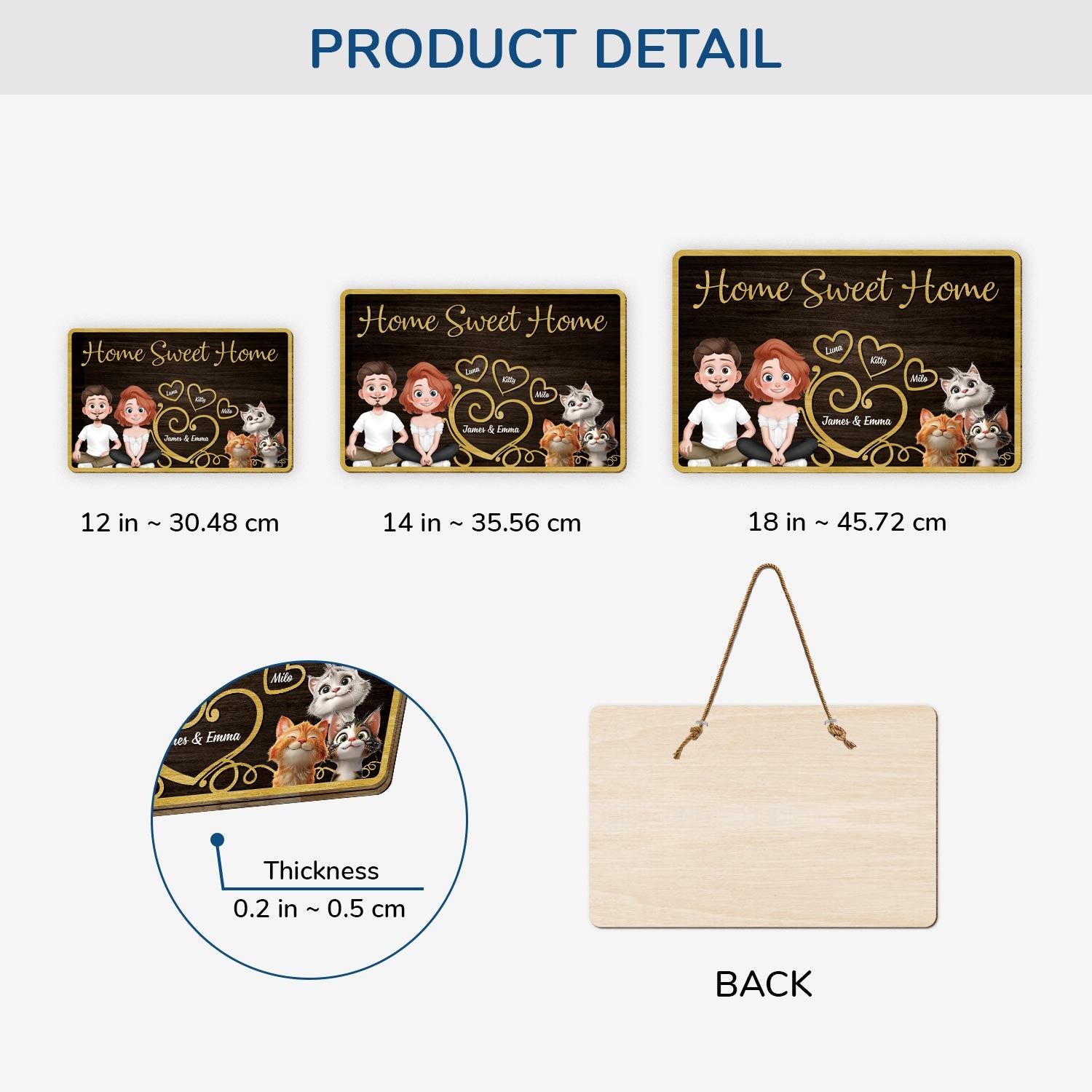 5090QUS3 custom cat gifts for couples home sweet home wood sign 5090QKMAD