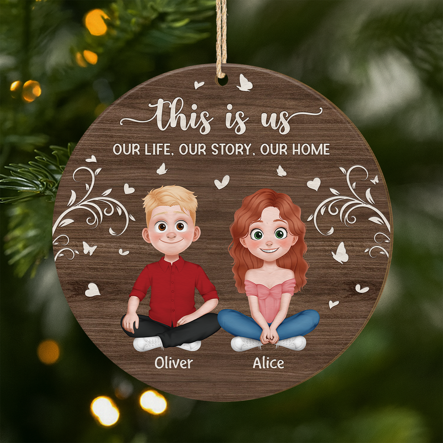 5091OUK1 personalized couple gifts this is us 1 layered wooden ornament 5091O8ZNG