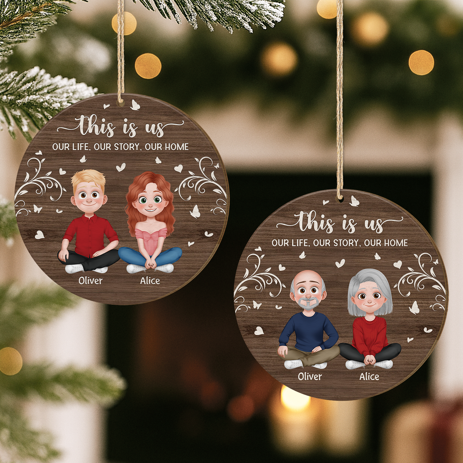 5091OUK2 personalized couple gifts this is us 1 layered wooden ornament 5091O8ZNG