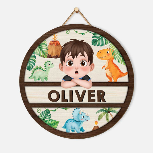 5098QUS1 personalized dinosaur gifts for kids wooden name signs_ 5098QKLAK