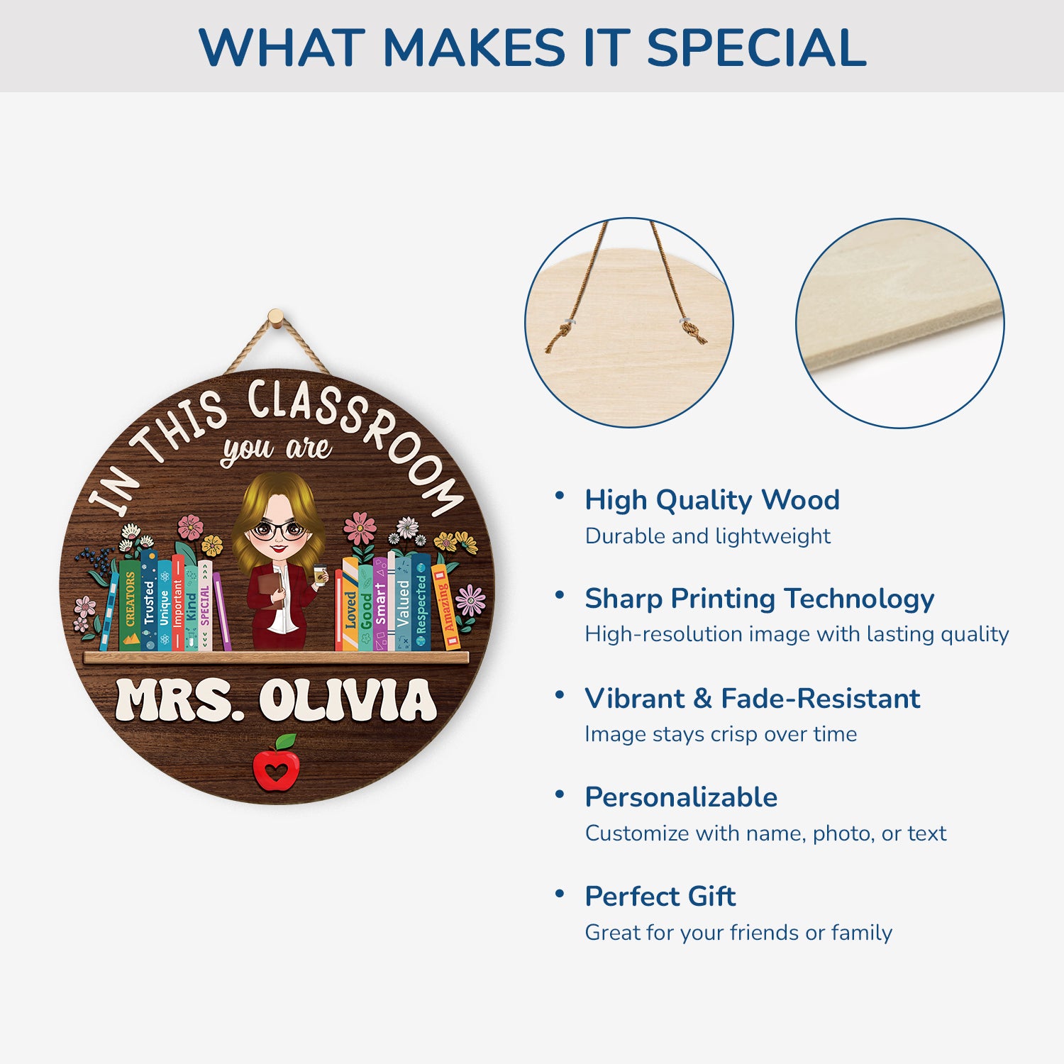 5107QUS4 personalized wooden signs unique gifts for teacher 5107QT6NT