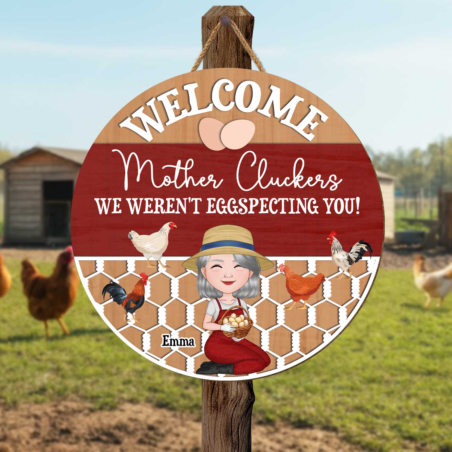 5108QUS2 funny personalized gifts for her chicken coop signs_ wood 5108QTKAA