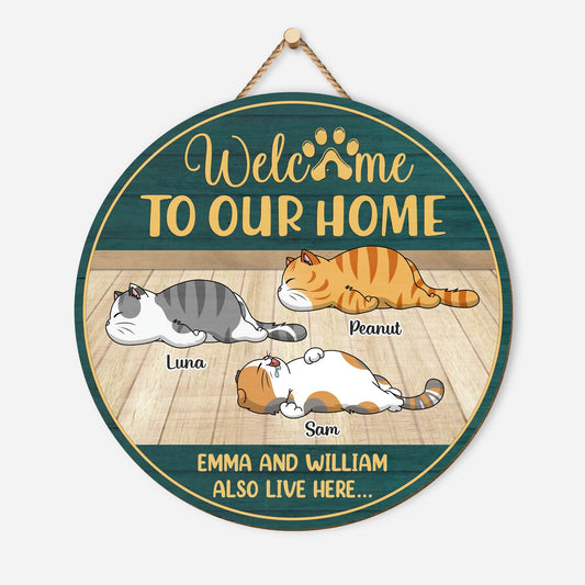 5115QUK1 custom gifts for cat owners wooden welcome signs for homes_ 5115Q6YAD
